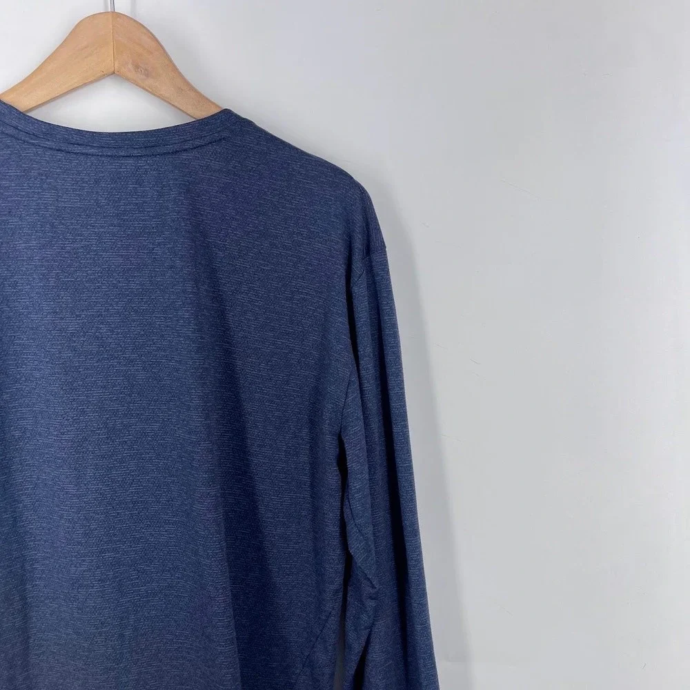 Nike Mens Dri-FIT Long Sleeve Training Shirt Heather Blue AT1120-471 Size M